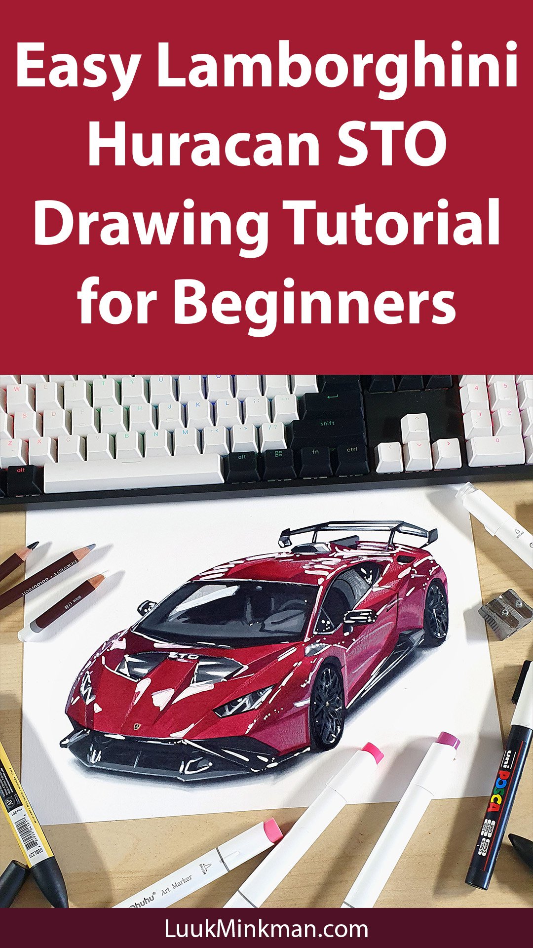 How to Draw a Lamborghini Huracan STO - Easy Tutorial